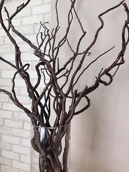 Зі кручених гілок можна створювати гарний декор для еко-дизайну інтер'єру